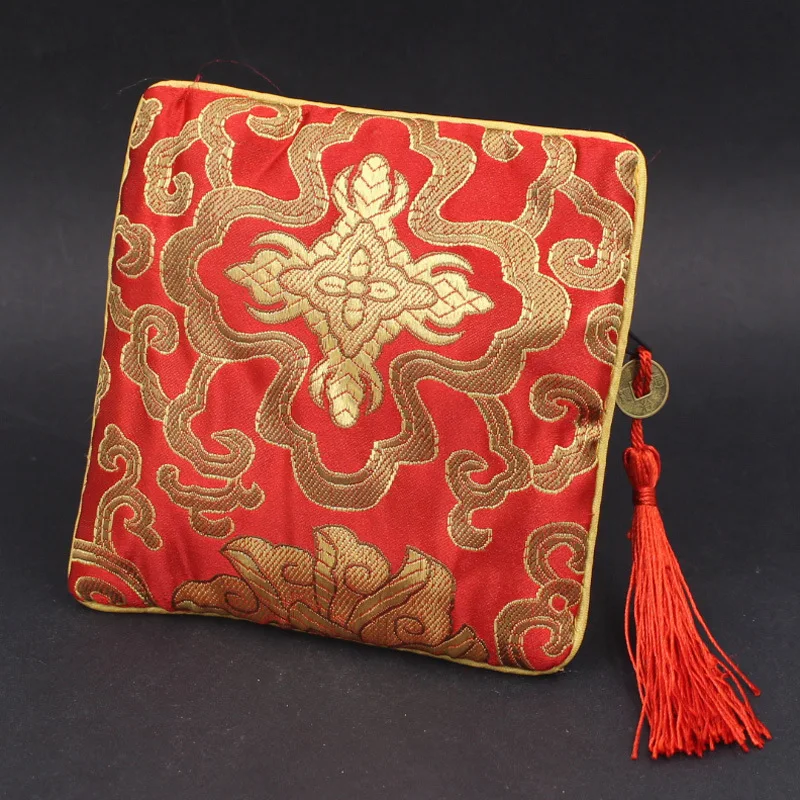 กระเป๋าของขวัญ Handmade ซิปของขวัญ Dompet Koin สไตล์จีนผ้าไหมกระเป๋าเครื่องประดับ Trinket หวีที่เก็บเครื่องสำอางกระเป๋าหูฟังกระเป๋า