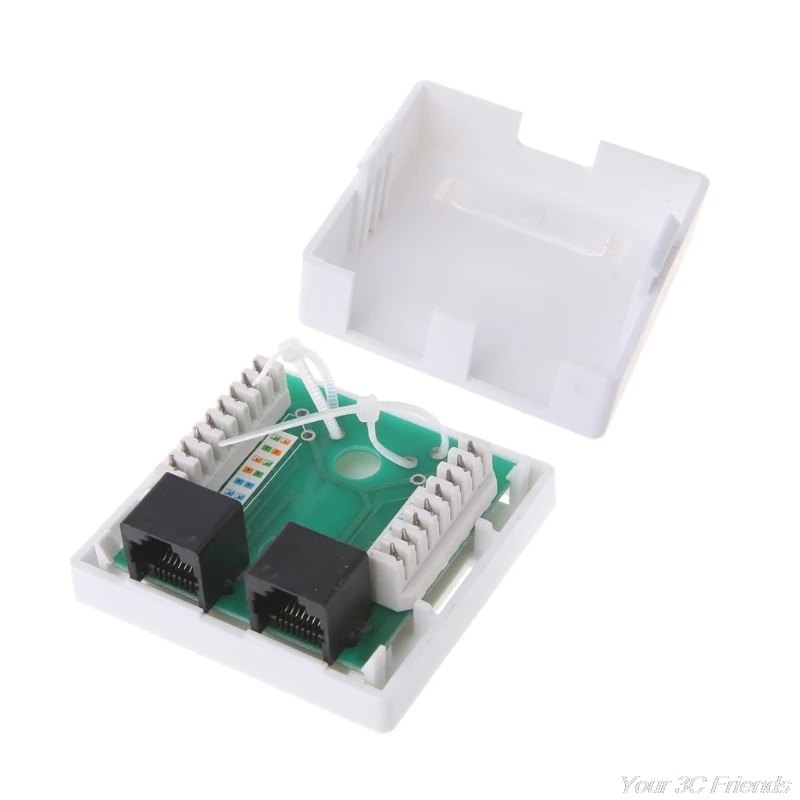 RJ45 Junction Box CAT5e Netwerk Connector 2 Port Desktop Verlengkabel Doos J18 21 Dropshipping