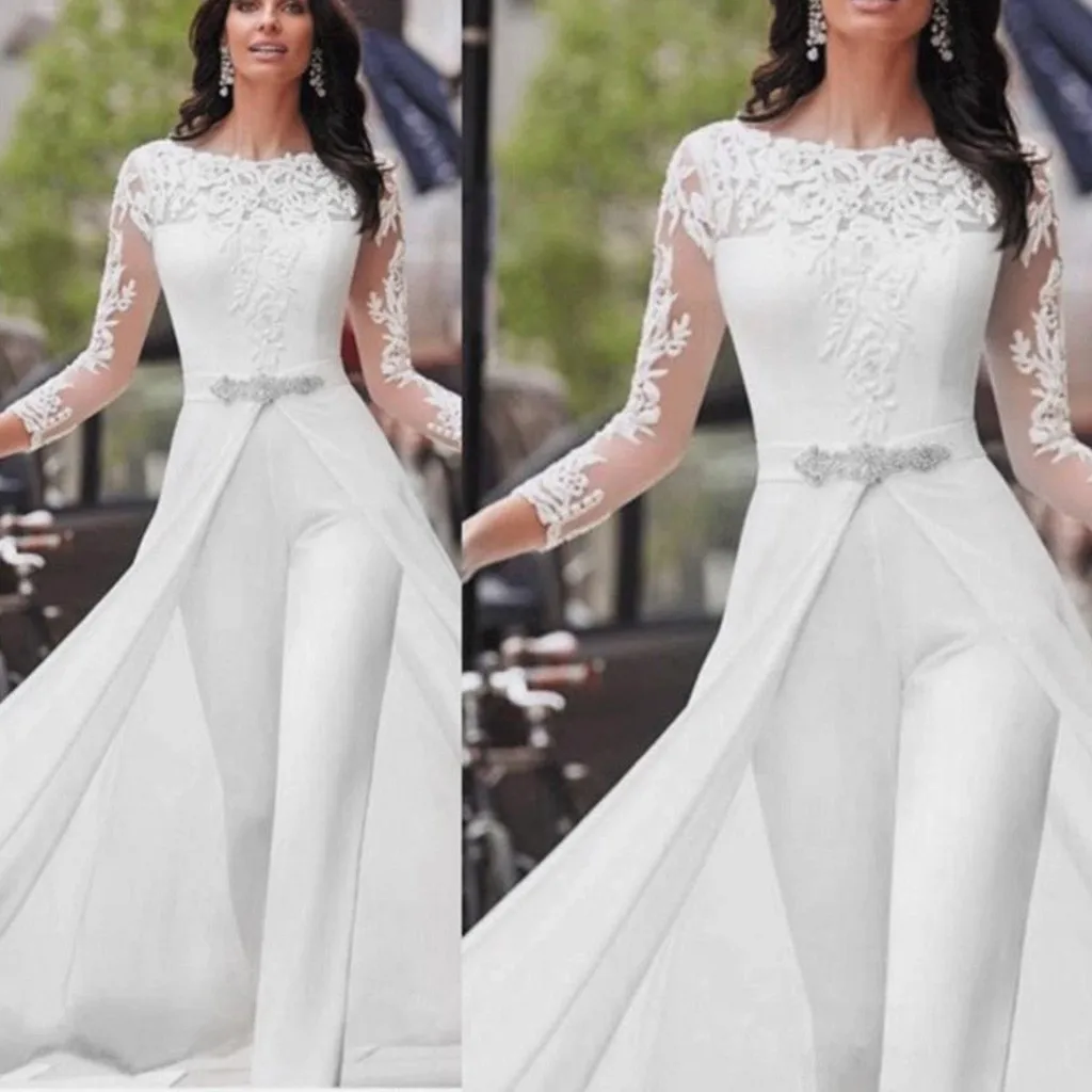 Monos elegantes de fiesta para mujer, peleles de pantalón largo de retazos con apliques de encaje, monos ajustados sexis para boda y graduación,