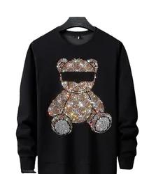 Streetwear  Rhinestones  Hoodie Sweatshirt   Hot drill Anime Hoodies Men Diamonds Hoody Pullovers