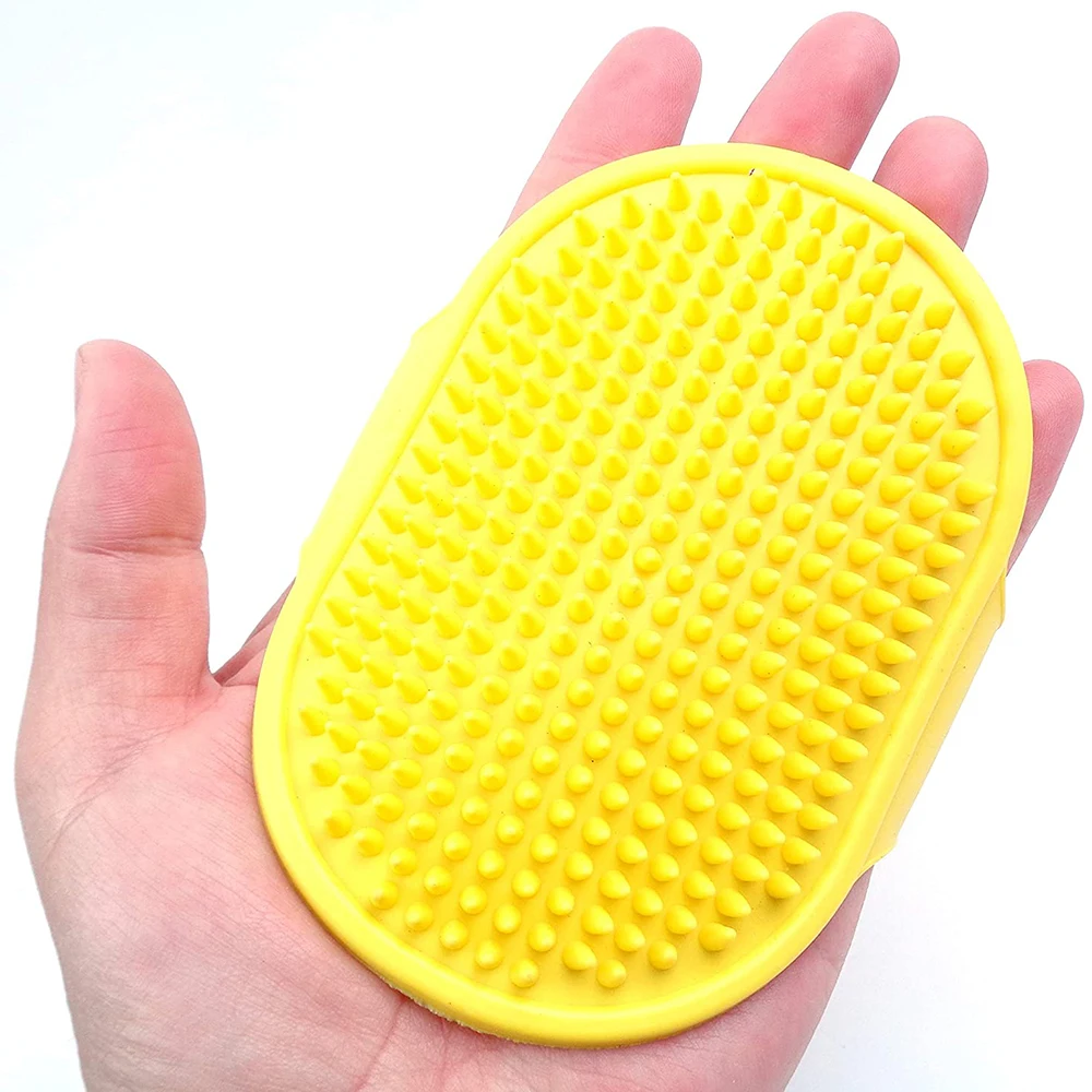 

Pet Brush for Bath Grooming Massage Dog Brushes TPR Cat Comb with Adjustable Ring Handle Glove for Long Short Hair Dogs and Cats