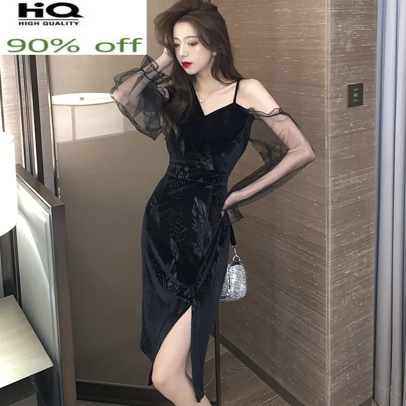 

High Quality Black Dress Sexy Dresses for Women Party Elegant Midi Dress Woman Spring Summer 2022 Vestido De Mujer Pph3111