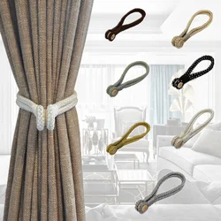 1Piece Magnetic Curtain Tieback Handmade Curtains Holder Clips Buckle Straps Curtain Accessories Wood Tie Backs Home Decorations