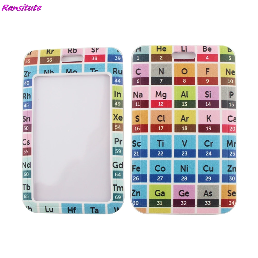 Ransitute R1379 Chemical Periodic Table Bank Credit Card Holder Bus ID Name Work Card Holder For Student Staff Workers