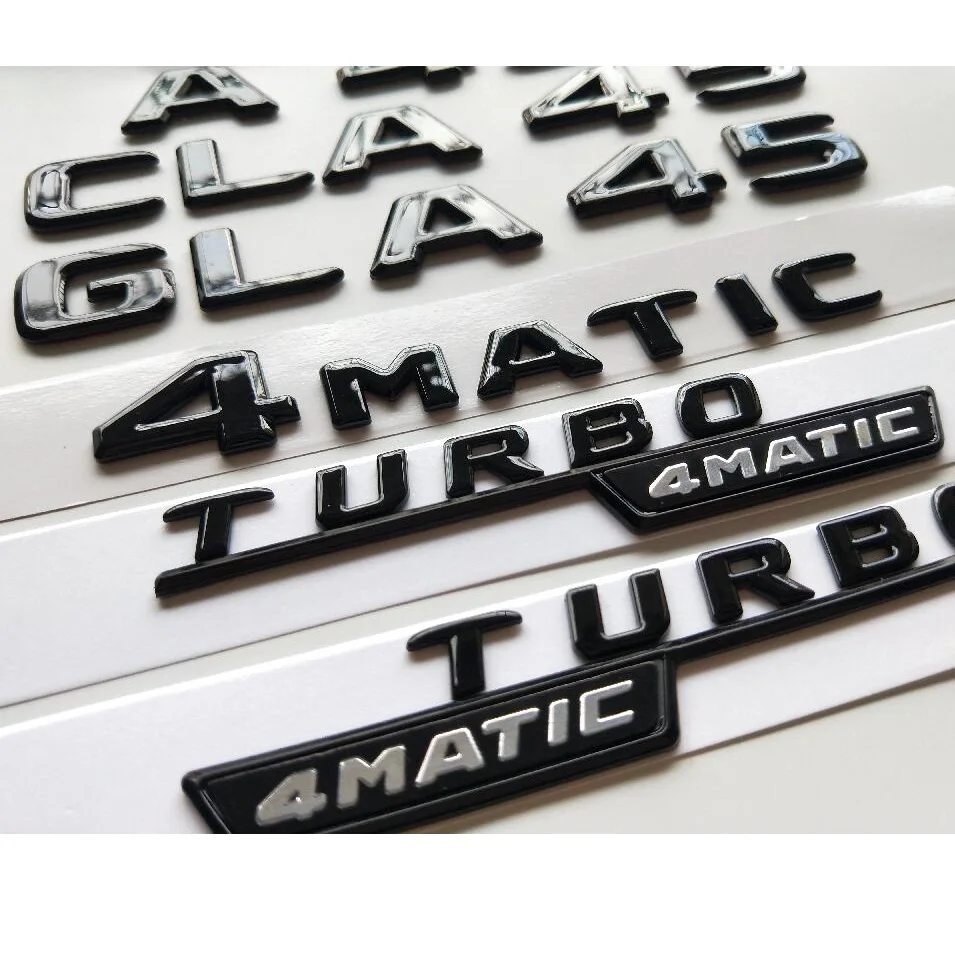 Gloss Black Letters for Mercedes Benz W212 W213 S213 E43 E53 E55 E63 AMG S Symbols V8 BITURBO 4MATIC 4MATIC+ Emblems