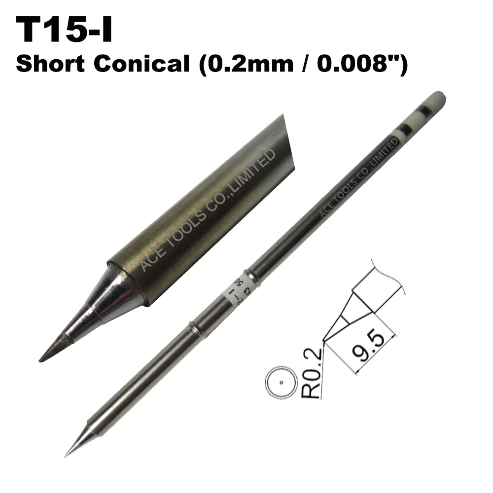 10 PCS T15-I Replacement Soldering Tips for HAKKO FM-203 FM-204 FM-206 FX-951 FX-950 FX-952 FX-9501 FM-2028 FM-2027 FM-2021