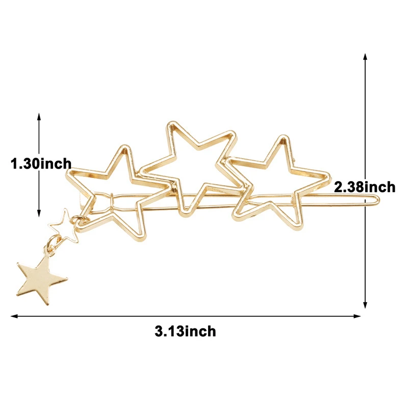 Simple Gold Color Geometric Hair Clips Pin Sweet Hollow Hair Barrette For Women Girl Cat Star Hair Circle Moon Hair Accessories