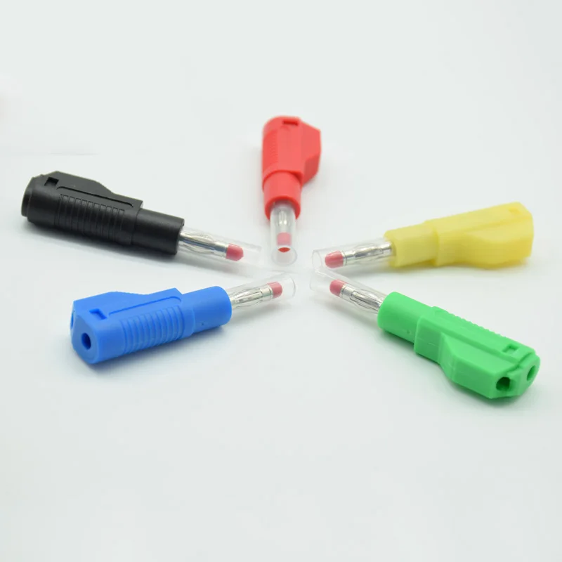 High current 32A fully enclosed 4mm pure copper banana plug with spring telescopic sheath holder gun type insulation can be fold