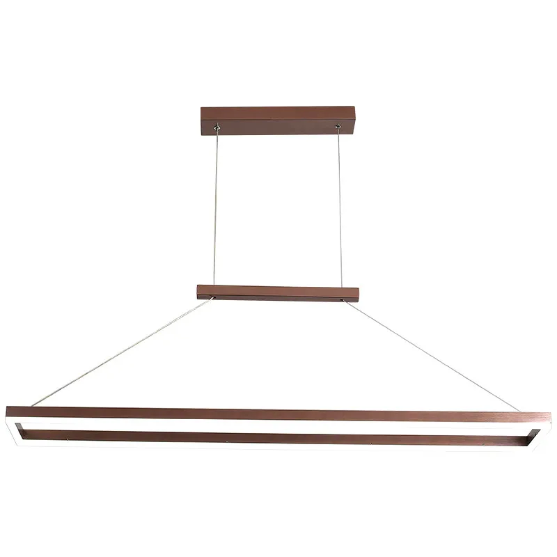 Candelabro Rectangular para restaurante, iluminación LED moderna, iluminación rectangular para cocina, oro/café