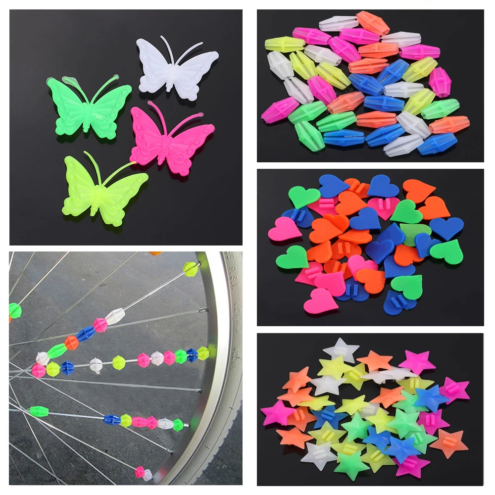 

36/25Pcs Mixed Luminous Star Bike Bicycle Wheel Spoke Beads Plastic Clip Spoke Bead Bicycle Beads Wire Beads Decorations