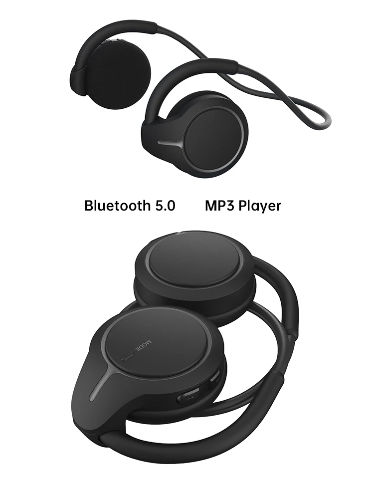 Odtwarzacz MP3 Słuchawki Bluetooth z gniazdem karty TF Sportowe bezprzewodowe słuchawki HD Dźwięk na uchu Zestawy słuchawkowe Bluetooth z mikrofonami — 2