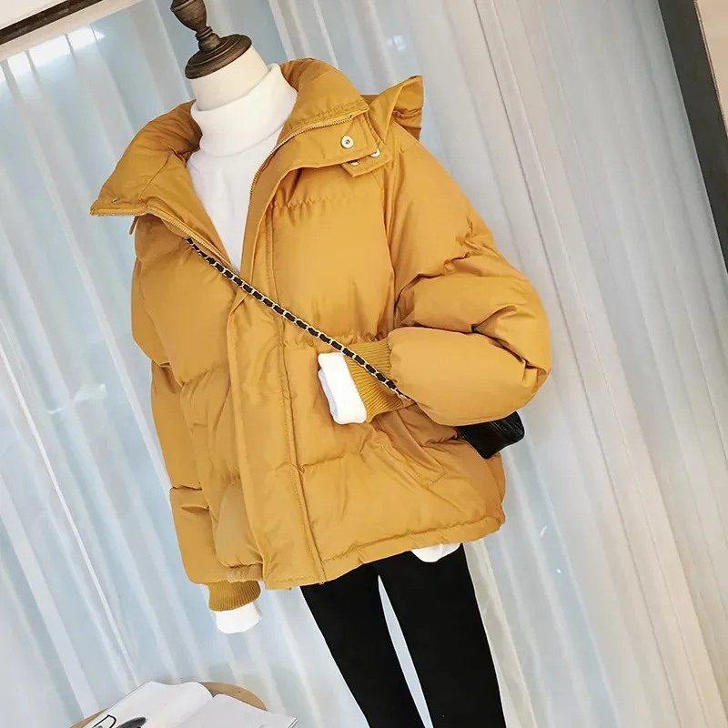 2023 New Short Winter Jacket Women Warm Hooded Down Cotton Jacket Parkas Female Casual Loose Korean Cotton-padded Coat Outwear