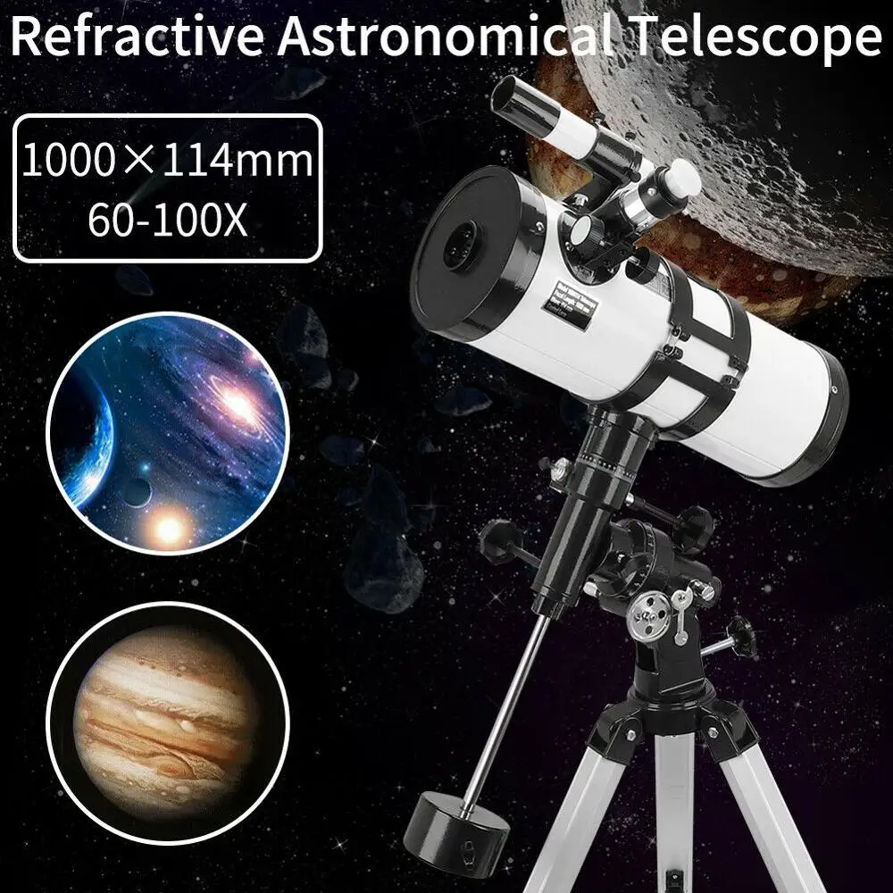 114-1000mm Professional Astronomical Refractor Telescope Eyepiece With Tripod US Stock