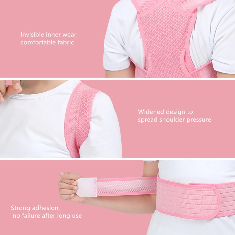 Posture Corrector Back Posture Trainer Clavicle Spine Shoulder Correction Adjustable Length Back Support，Prevent Humpback