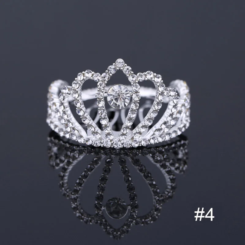 TDQUEEN Mini Round Tiaras and Crowns with Comb Silver Plated Crystal Rhinestone Bridal Wedding Hair Accessories for Women