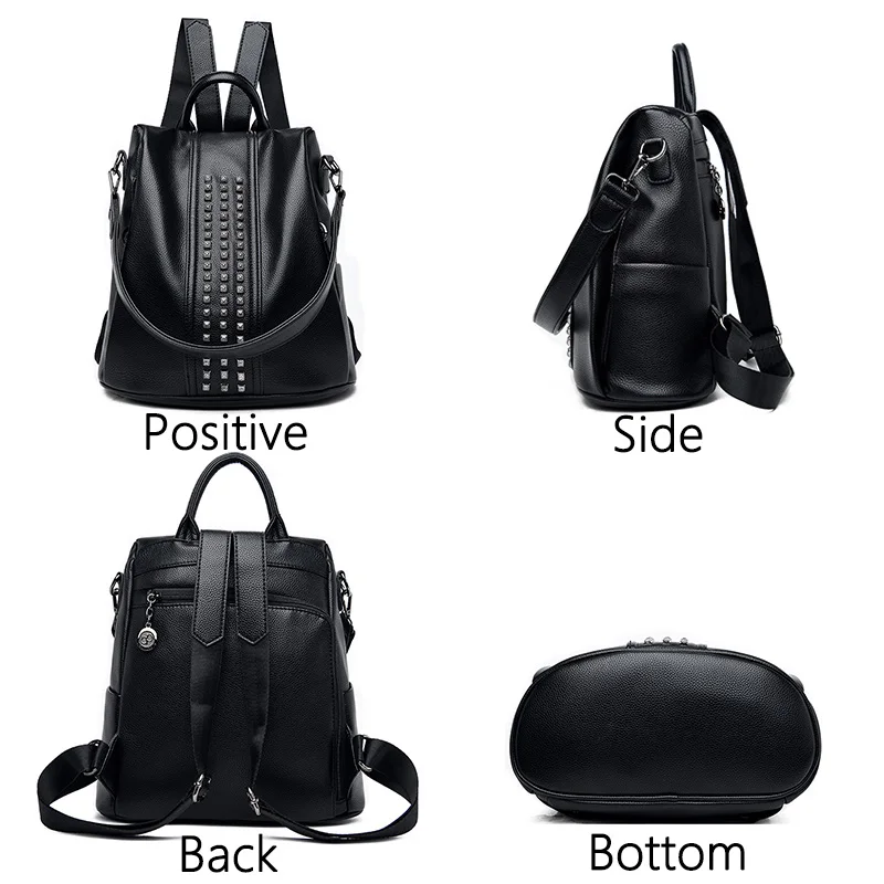 Women Large Capacity Backpack Purses High Quality Leather Female Vintage Bag School Bags Travel Bagpack Ladies Bookbag Rucksack