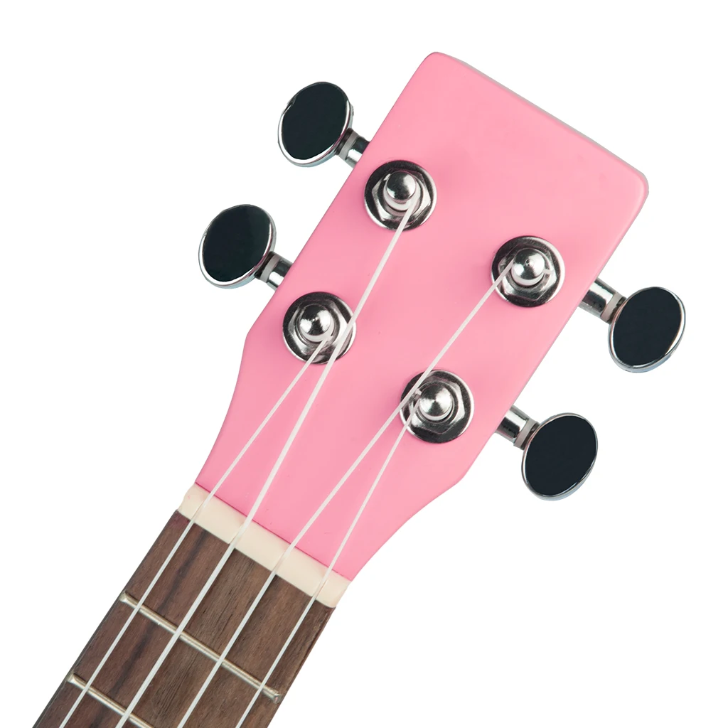 21‘’/23‘’ Ukulele Set 4 Strings Soprano/Concert Electric Ukulele Pink Okoume Body Rosewood Fretboard w/ Gig Bag Hawaii Guitar