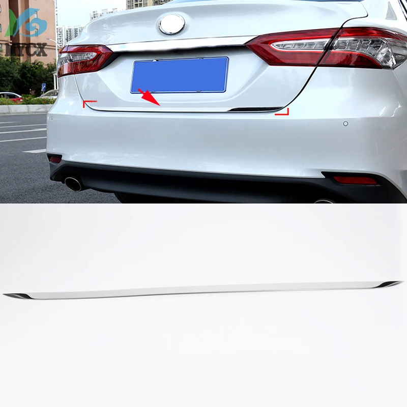 Rear Trunk Tailgate Door Strip Streamer Lid Cover Trim Fit For Toyota Camry 2018-2019 Stainless Steel accessories