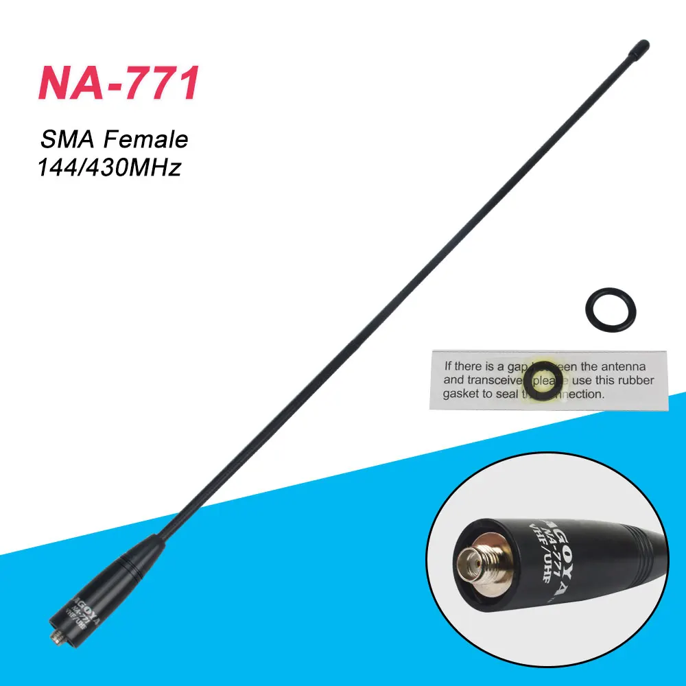 

Nagoya NA-771 SMA-F Female Dual Band VHF/UHF 144/430MHz Soft Antenna NA771 For Baofeng UV-5R UV-82 BF-888S Walkie Talkie NA 771