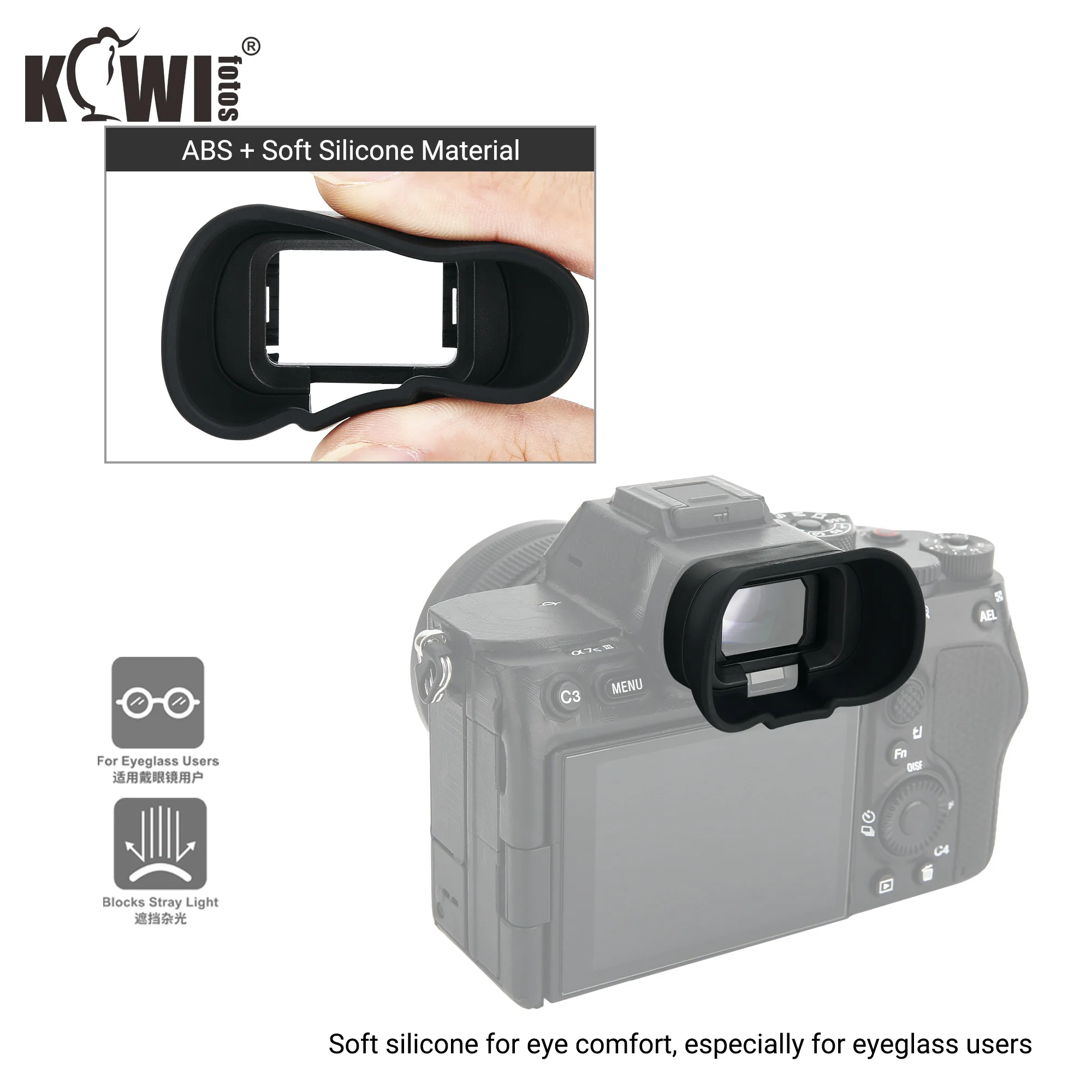 Kamera Sucher Erweitert Augenmuschel Okular für Sony A7M4 A7IV a7 IV a1 a7SIII a7S3 a7SM3 Eyeshade Protector Ersetzt FDA-EP19