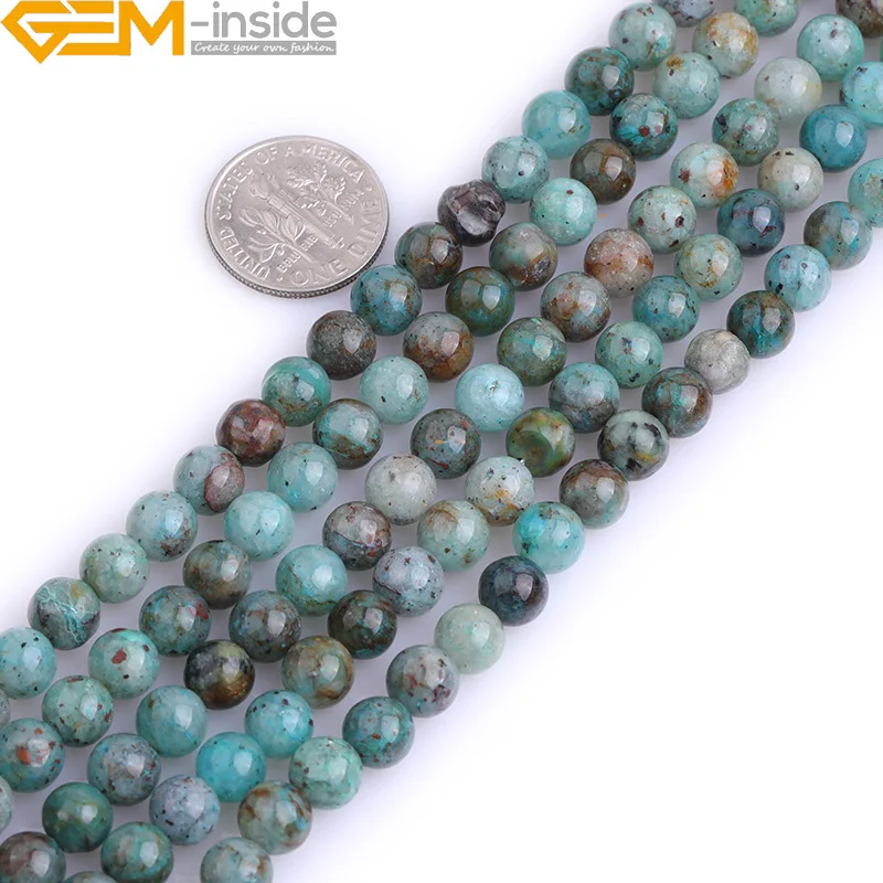 

AA Beads for Jewelry Making 15" Strand Natural Grade Green Chrysocolla Stone Round Semi Precious 6mm Chakras Beads