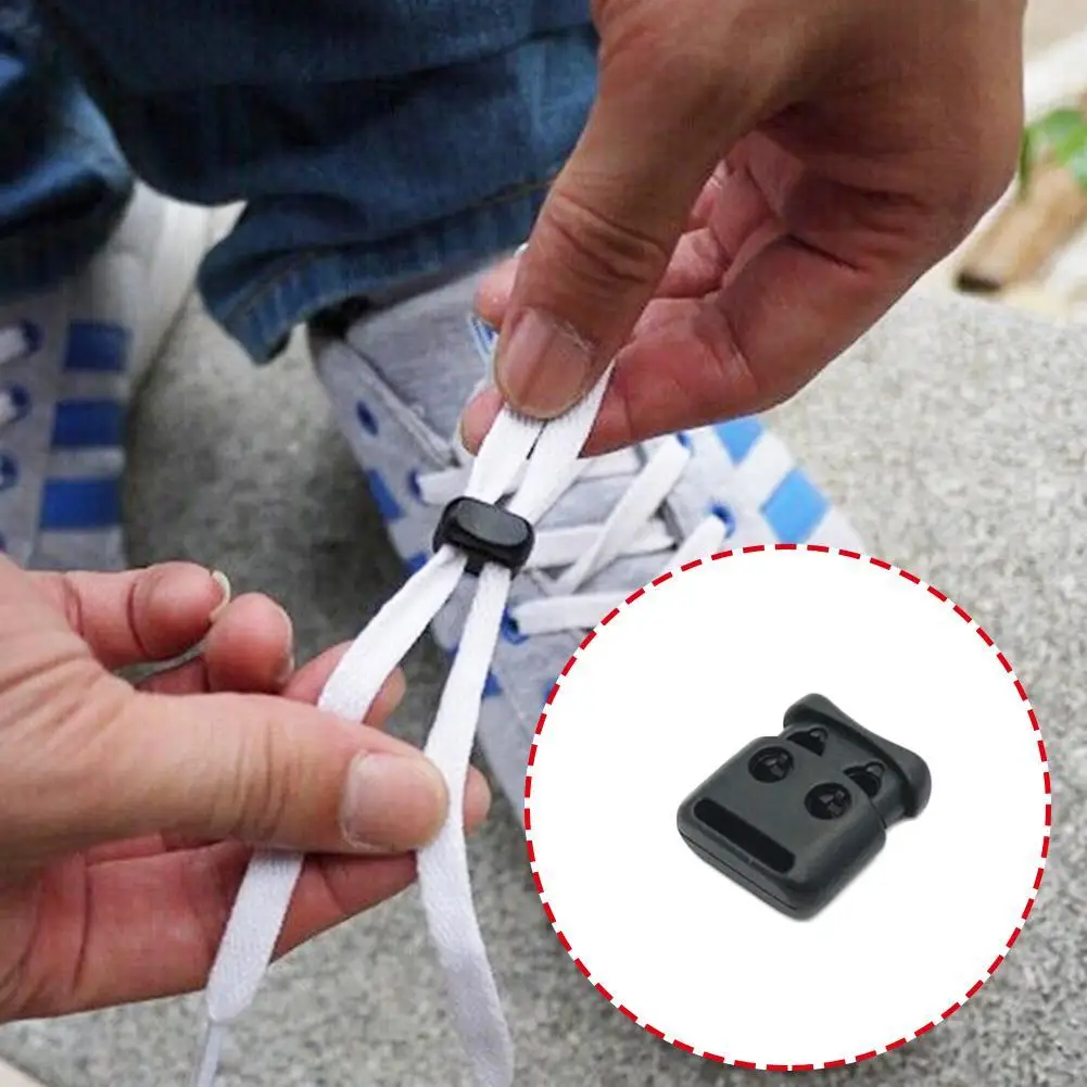 Hot Sale Elastic Shoe Lace 10PCS Shoe Lace Shoelace Buckle Rope Clamp Cord Lock Stopper Run Sports Clips