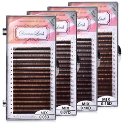 7-15mm Eyelash Extension Maquillaje Makeup Brown Color Individual Eyelash Mink Lashes Brown Color Maquiagem Cilios