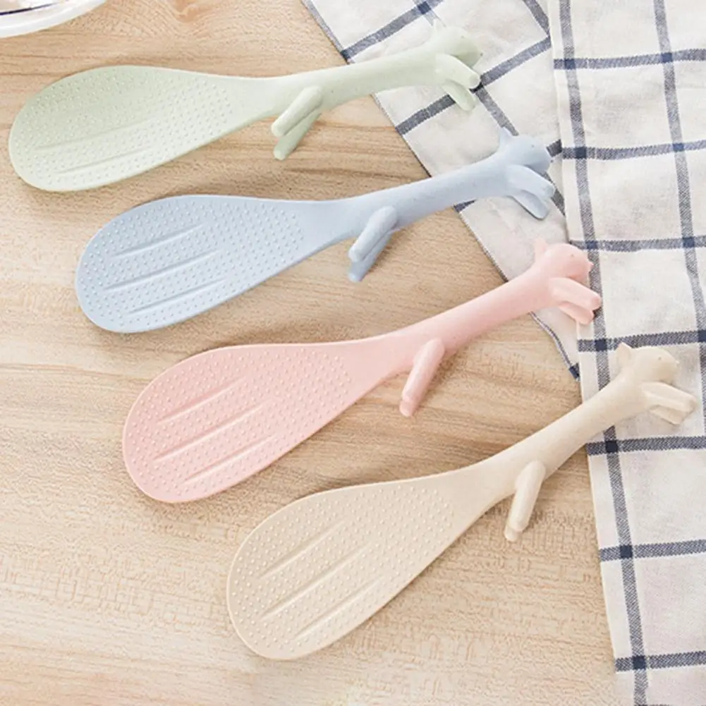 Scoiattolo antiaderente riso Scoop cartone animato pasto cucchiaio Stand utensile da cucina verticale