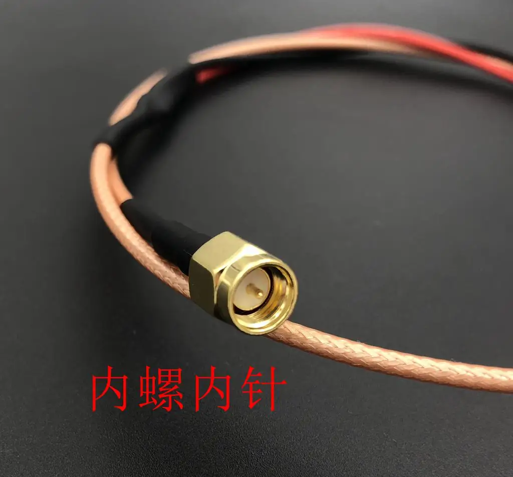 Agulha interna do parafuso do rf sma para a linha de teste rg316 do grampo do jacaré do cobre vermelho e preto linha de teste do silicone 60cm de comprimento