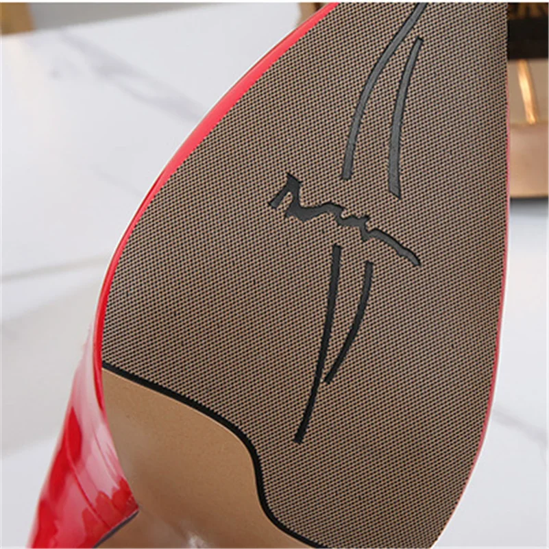 2023 Women 11cm High Heels Scarpin Valentine Pumps Lady Pointed Toe Stiletto Heels Female Plus Size Red Glossy Nude Silver Shoes