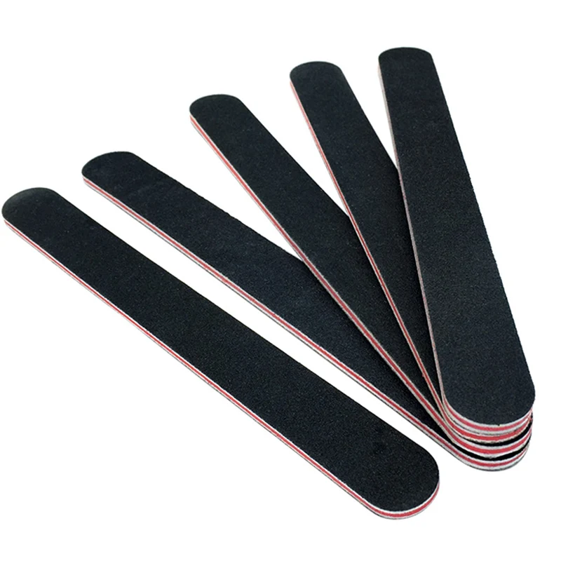 5 Stück/10 Stück Nagelfeile, professioneller Nagelpuffer, schwarzes Schleifpapier, starker gerader Kalkwinkel, 100/180 Polier- und Schleiffeilen – Detail 4