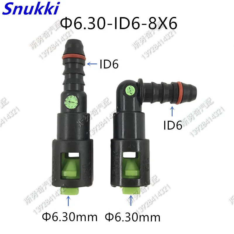 6.30mm ID6 SAE Fuel tube fittings auto plastic Fuel line quick connector female gasoline connector for Honda CRV CIVIC FIT 2pcs