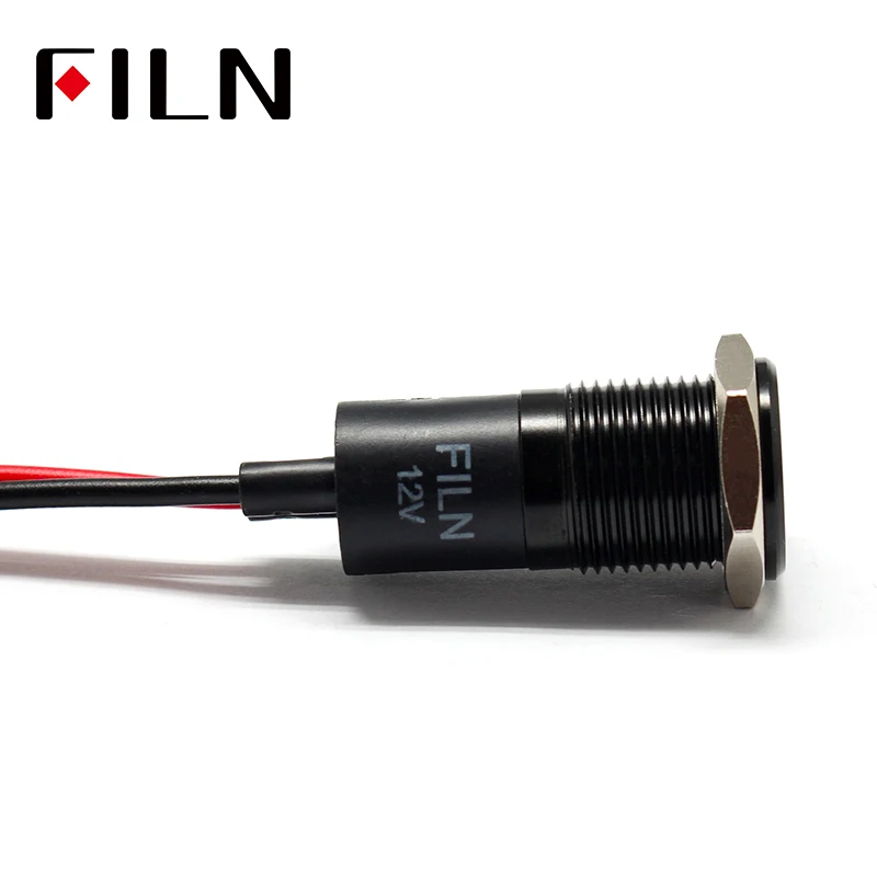 14mm Waterproof Lamp FILN 12V LED Car Signal Lights Instrument Pilot light red blue indicator light with wire