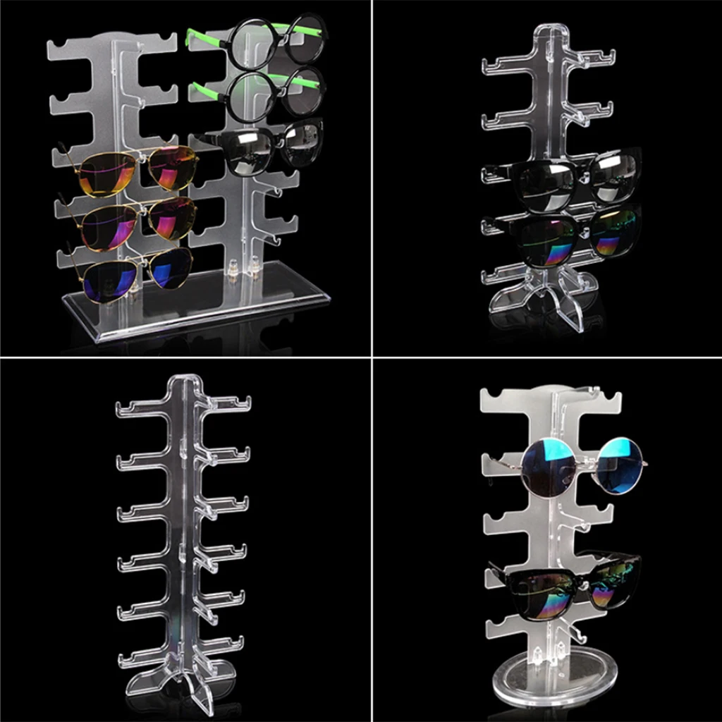 Прозрачный акриловый Настольный держатель для солнцезащитных очков, подставка для коллекций очков, 3 размера на выбор