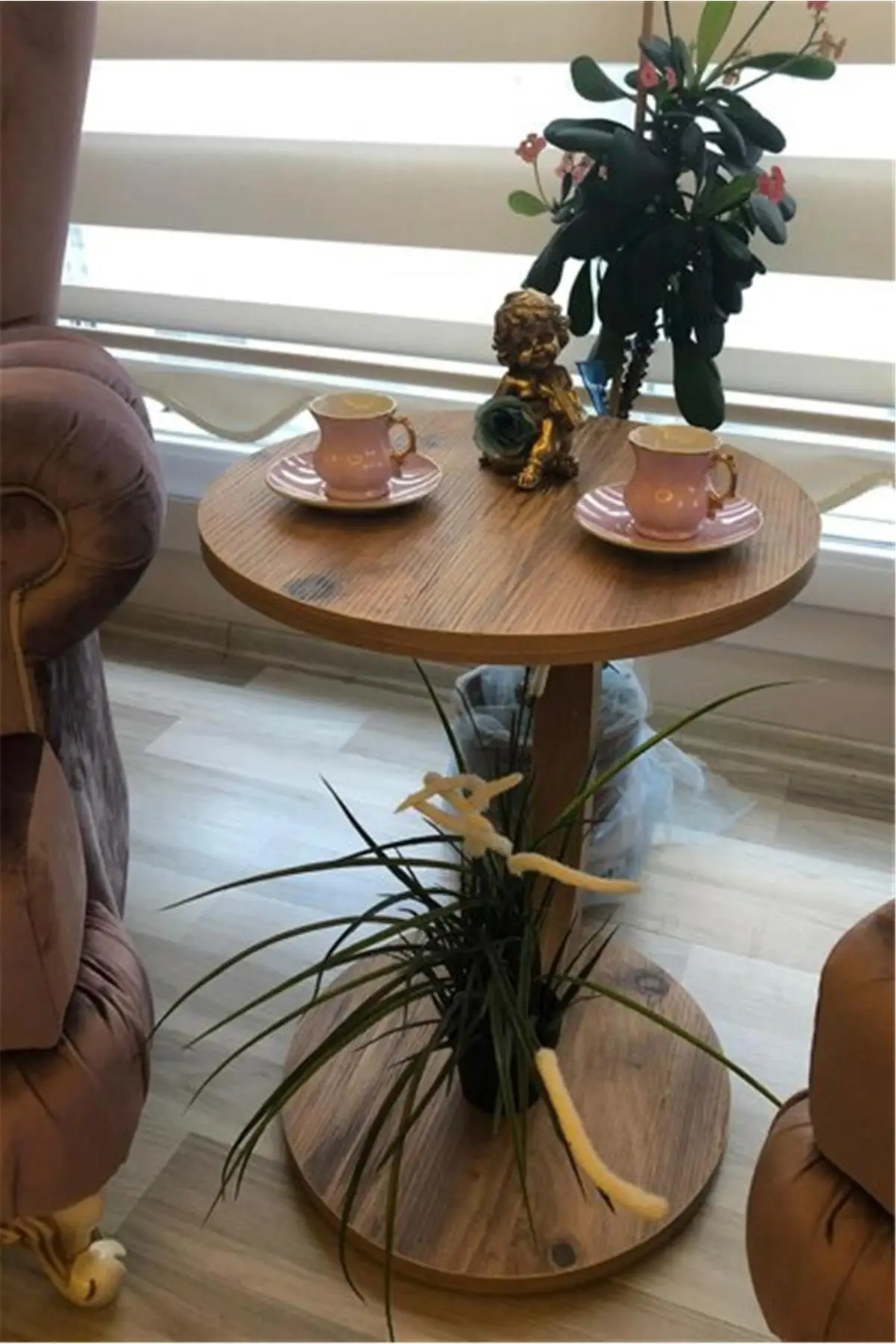 Wood C Coffee Table Sofa Stand Side Coffee Table Zigon Coffee Table Serving Stand Walnut