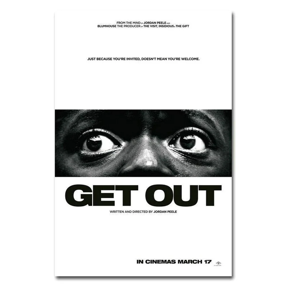 009 2017 GET OUT Horror Film Daniel Kaluuya Movie 013 Wall Silk Cloth Poster Art Decoration Gift