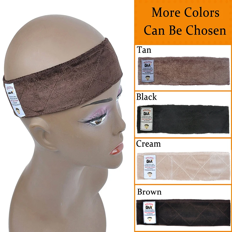 Free shipping Wholesale Hand Made non-slip Wig Grip Flexible Elastic Velvet Scarf Comfort Head Band Adjustable Fastern Wig