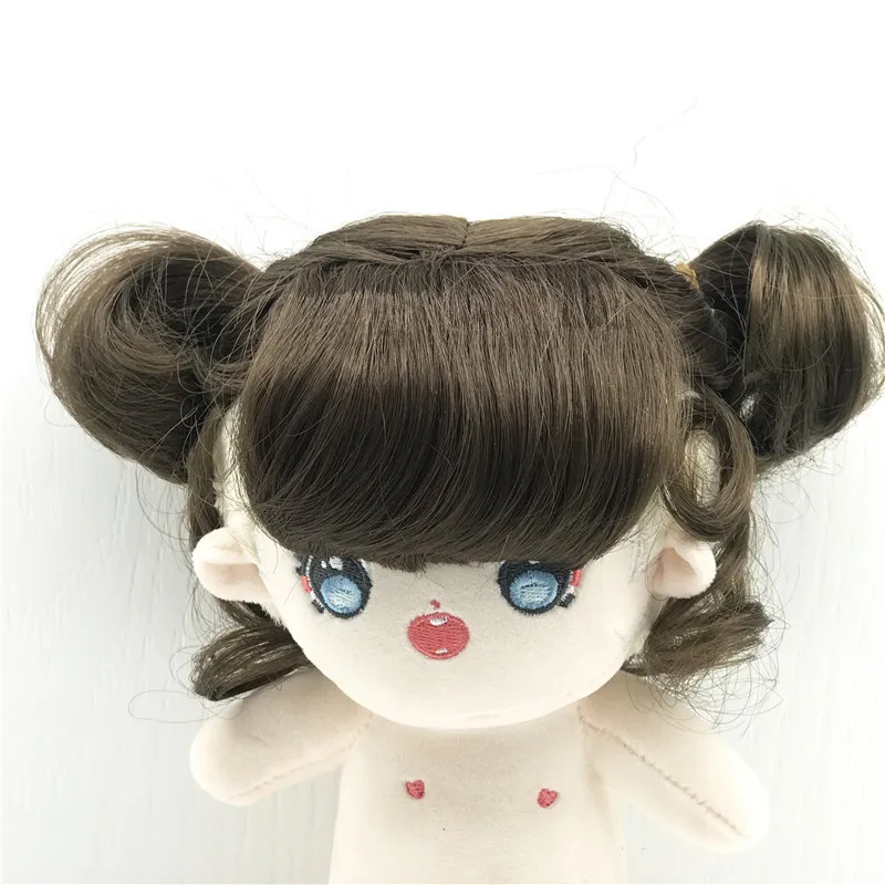 

Fashion New Design Hair Wig For 20cm Dolls Short Black Curly Hair Wig For DIY Dolls Dolls Accessories