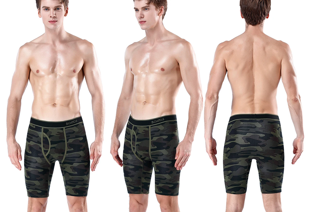 4 stücke Lange Baumwolle Unterwäsche Mann Boxer Sexy Schlüpfer der Männer Seite Öffnung Höschen Für Männer Sport Unterhose Männlich Marke badehose Shorts – Detail 11