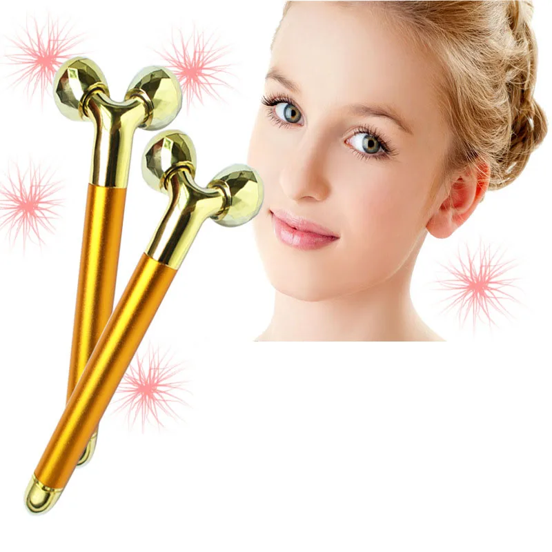 CN Herb Electric 24k Gold Stick, 3d Roller, Face Lift, Lifting And Firming Instrument, Chin, Face Massager Free shipping