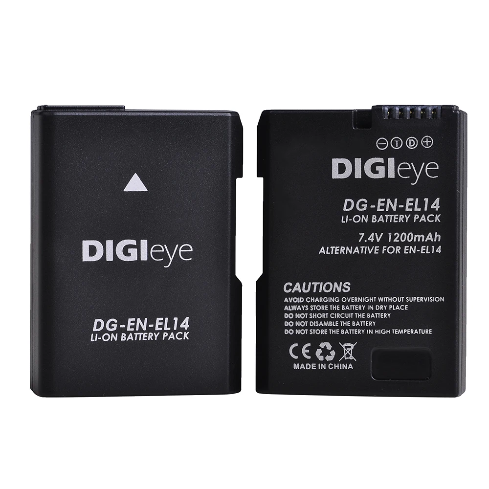 

7.4V 1200mAh EN-EL14 EN-EL14A ENEL14 Battery for Nikon D3100 D3200 D3400 D5100 D5300 D5600 DF Coolpix P7000 P7100 P7800