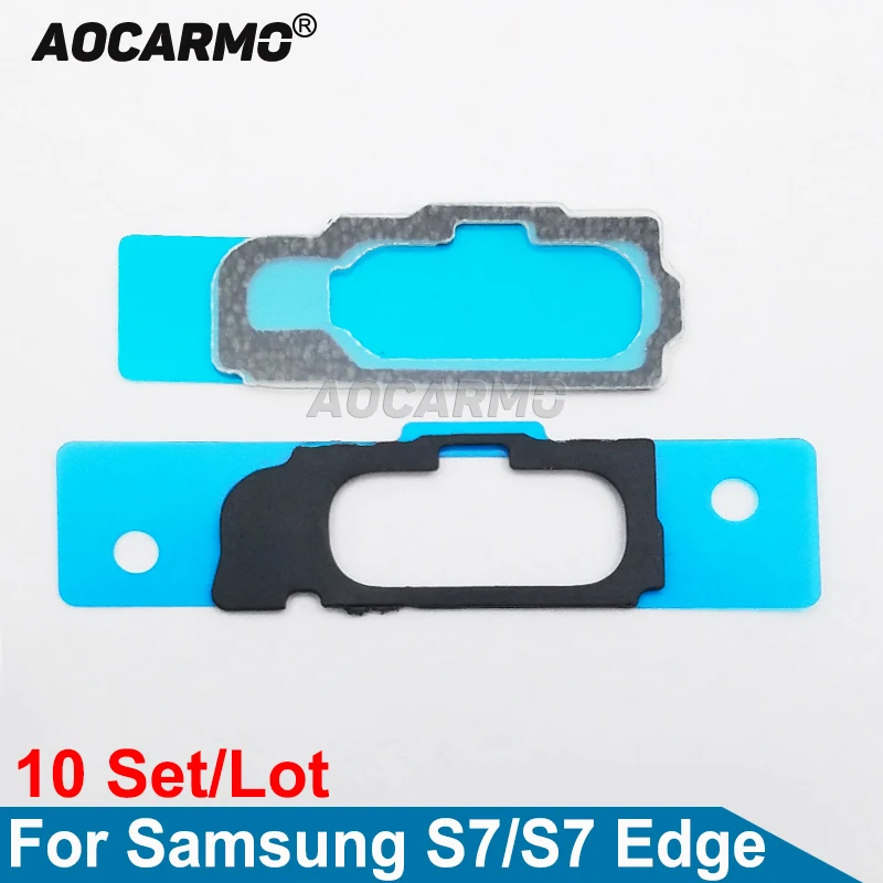 10Pcs/Lot For Samsung Galaxy S7 Edge GM-G935 Touch ID Fingerprint Home Button Key Adhesive Gasket Bracket Mat With Sticker