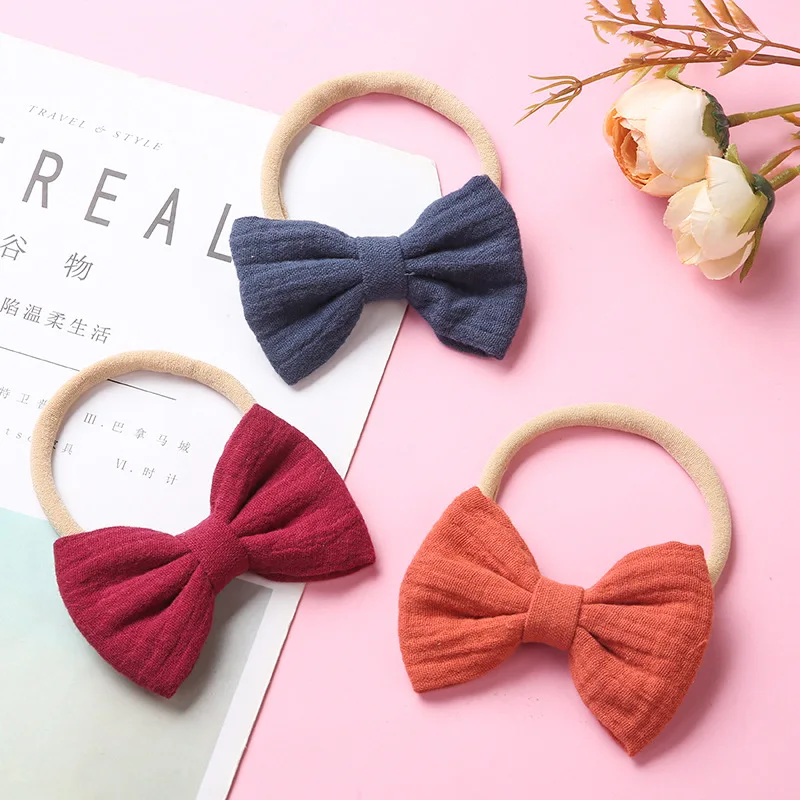 

Baby Headband Girls Cotton Bows Hairband Infant Nylon Hair Band Soft Toddler Cute Newborn Hair Accessories Handmade Headbands