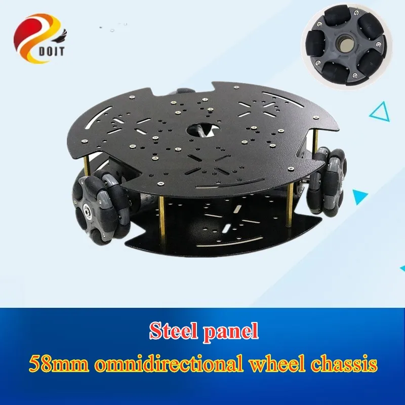 58mm Omnidirectional wheel 3WD Intelligent Cart Chassis Mecanum Wheel Arduino Traverse steering Mobile Robot Round Panel Robot