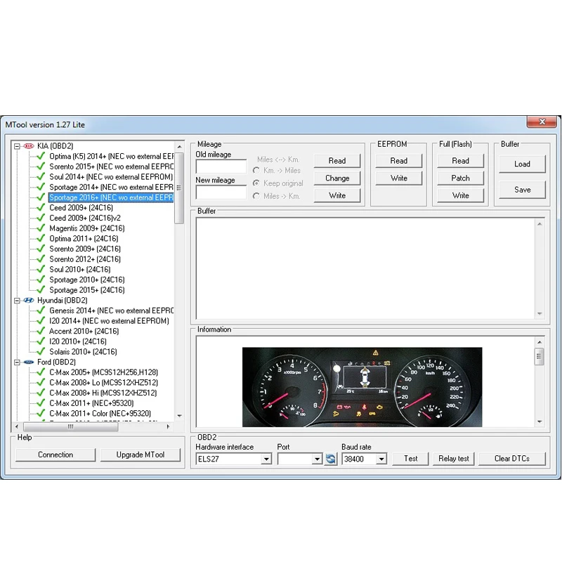 Mileage Correction Software MTool Lite 1.27 Version Mileage Programmer work to Adjust the Mileage Change of Cars