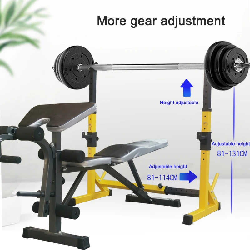 Squat Rack Household Barbell Bracket Bench Press Rack Construction Equipment Adjustable Multifunctional Weightlifting Bed