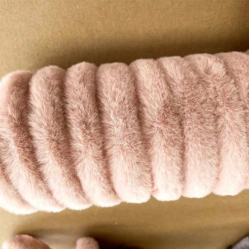 1m 6Colors Artificial Rabbit Fur Ribbon DIY Crafts Fluffy Clothes Sewing Trimming Fabric Decoration Tapes