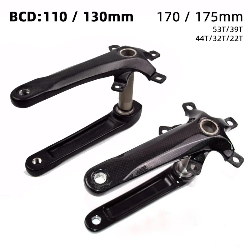 full carbon Crankset crank set All carbon fiber 110BCD 115BCD 170 175mm 3K XC road/mountain bike gear plate Bicycle accessories