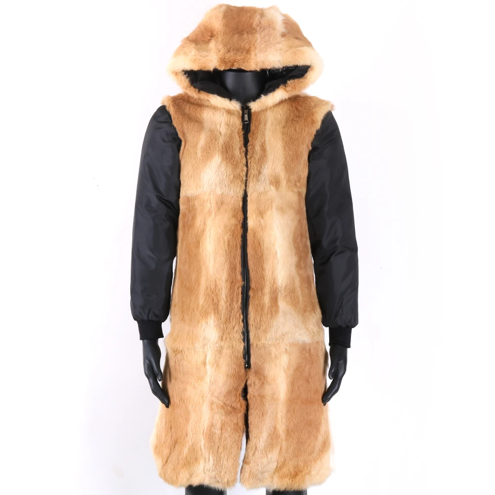 Parka Accessories Real Fur Coat X-long Winter Jacket Men Can Match Shell and Fur Collar