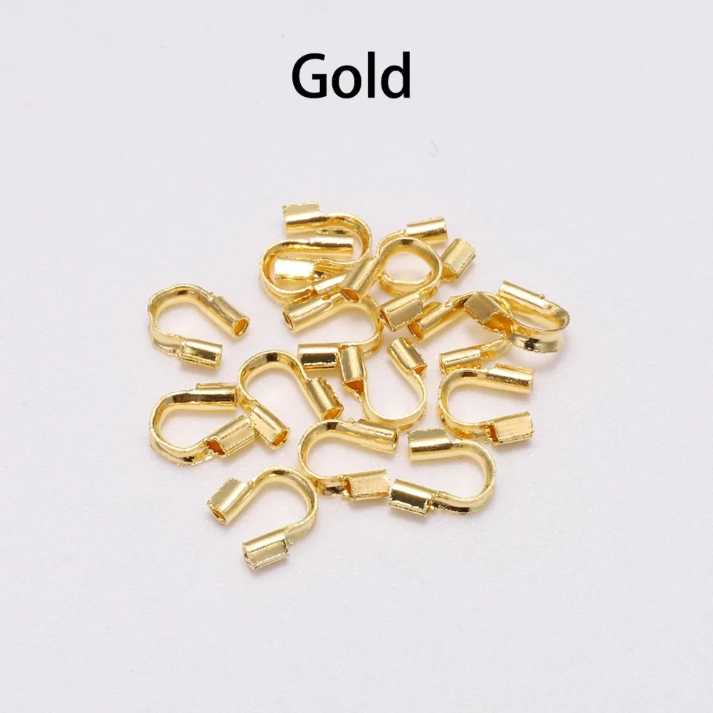 30-100pcs 4.5x4mm Wire Protectors Wire Guard Guardian Protectors loops U Shape Accessories Clasps Connector For Jewelry Making